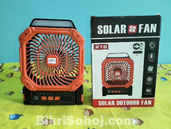 Solar rechargeable fan